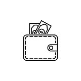 purse money icon.Element of popular finance icon. Premium quality graphic design. Signs, symbols collection icon for websites, web design,