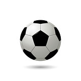 Realistic soccer ball on white background. Vector illustration
