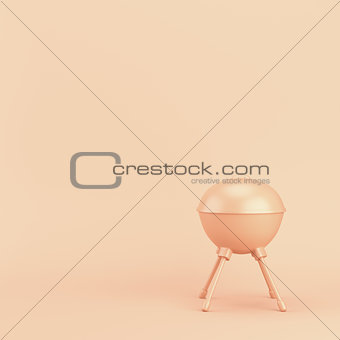 Charcoal kettle barbecue gril on bright background in pastel col
