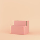 Empty display stand on bright background in pastel colors