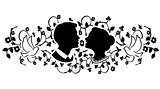 wedding silhouette with flourishes 3
