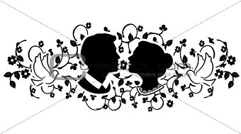 wedding silhouette with flourishes 3