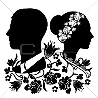 wedding silhouette with flourishes 4