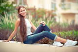 Beautiful young woman outdoors