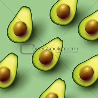 Healthy Sliced Avocado Background