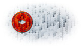 Ethereum Classic - Logol on Dark Digital Background.