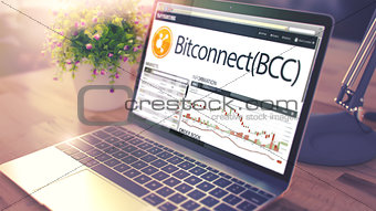 BITCONNECT on the Laptop Screen. Cryptocurrency Concept.