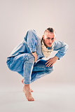 male contemporary hip hop dancer in denim
