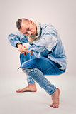male contemporary hip hop dancer in denim