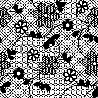Lace flowers seamless pattern.
