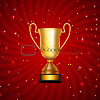 Gold Cup Winner Congratulations Background. Vector Illustration