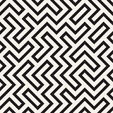 Stylish lines lattice. Ethnic monochrome texture. Abstract geometric background design. Vector seamless pattern.