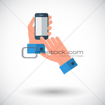 Hands holding Mobile phone