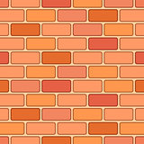 Cartoon red brick seamless pattern