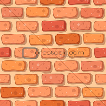 Cartoon red brick seamless pattern