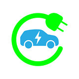 Sign template of car charging station. Vector illustration. Flat design