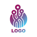 World Tech Logo Design Template. Abstract digital shape concept for modern technologies