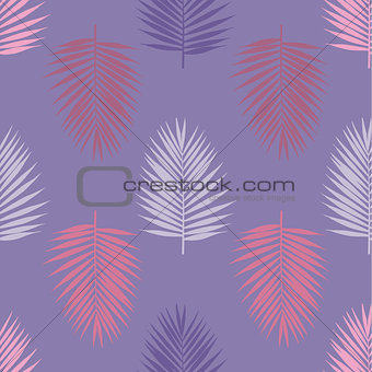 Ultra violet tropical palm leaves seamless pattern. Vector illustration.