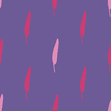 Ultra violet bird feather seamless pattern. Vector illustration