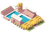 Vector isometric low poly swimming pool