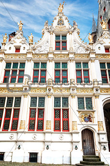 The front of the Old Chancellery at Burg square in Bruges