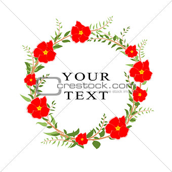 The vector decoration frame with flowers