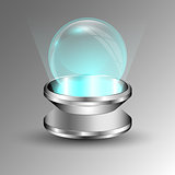 Transparent sphere on plate