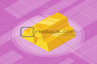 isometric gold bar isolated investment finance