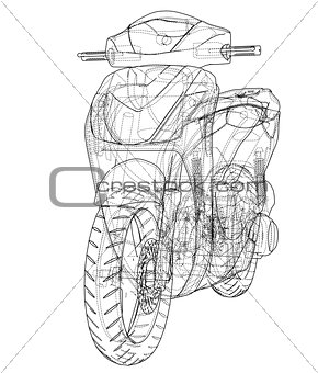 Scooter outline concept. Vector