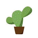 Cactus in brown pot