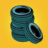 A stack of car tires