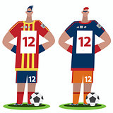Soccer players stand full body view