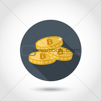 Bitcoin icon in flat style.