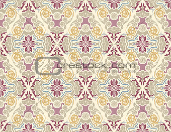 Damask Pattern in Pastel Colors