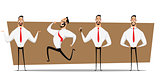Small set of vector businessman design on process gestures