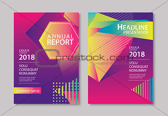 Abstract gradient modern geometric flyer and poster design templ