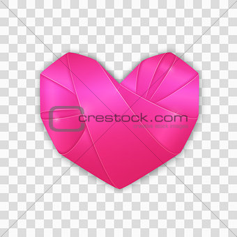 Origami pink heart
