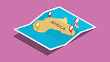 explore africa nation with maps pin tag location with isometric 3d style