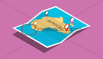 explore africa nation with maps pin tag location with isometric 3d style