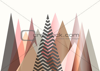 Abstract mountain landscape in Scandinavian style design