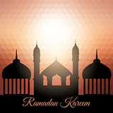 Ramadan Kareem background with mosque silhouette