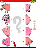 match halves of pigs educational game