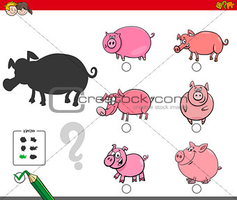 shadows activity game with pigs animals