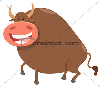 happy bull cartoon farm animal character