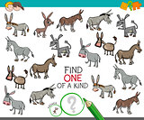 find one of a kind with donkeys animal characters