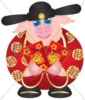 2019 Year of the Pig Money God with Red Packet