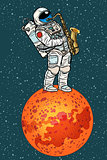 astronaut plays saxophone on Mars