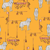 Seamless pattern with American Indian  sketches