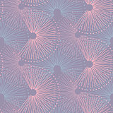 Abstract fan seamless vector pastel pink pattern.