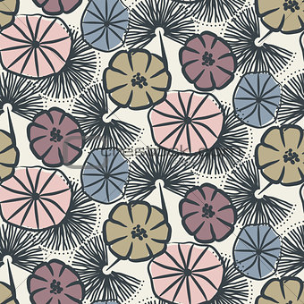 Flower seamless vector pattern illustration.